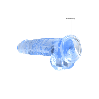 Realistisk Dildo med Bollar, 21 cm, Sugpropp & TPE