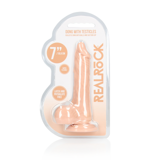 Realistisk Dildo med Pung & Sugpropp, 17 cm