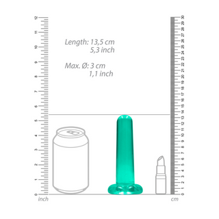 Dildo med Sugpropp - Turkos, 13.5 cm
