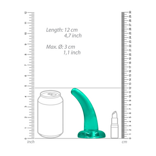 Dildo med Sugpropp, 5/11,5 cm - Klar, TPE