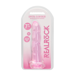 Dildo med Sugpropp, Klar - 7/17 cm, TPE