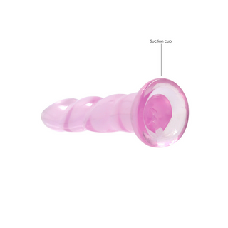 Dildo med Sugpropp, Klar - 7/17 cm, TPE