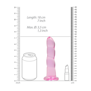 Dildo med Sugpropp, Klar - 7/17 cm, TPE