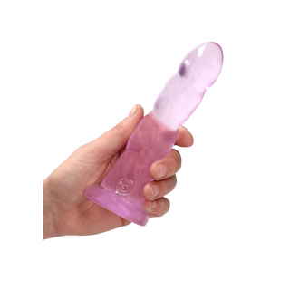 Dildo med Sugpropp, Klar - 7/17 cm, TPE