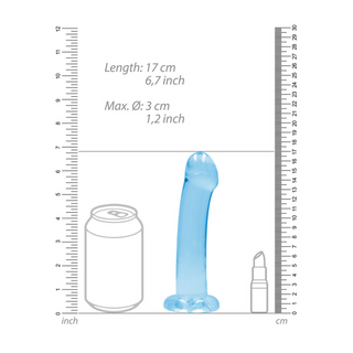 Dildo med Sugpropp, 17 cm, Klar TPE