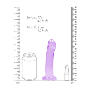 Dildo med Sugpropp, 17cm Klar TPE