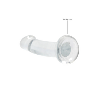Dildo med Sugpropp, 7/17 cm, Klar, Vaginal & Anal