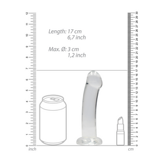 Dildo med Sugpropp, 7/17 cm, Klar, Vaginal & Anal