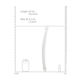 Dubbel Dildo Klar - 17/42 cm, Anal/Vaginal Användning