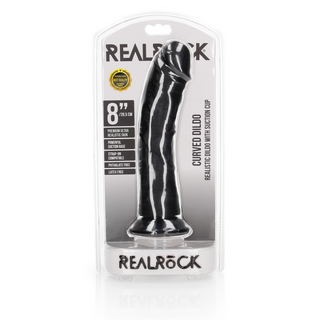 Realistisk Dildo med Sugpropp - Böjd, 20,5 cm