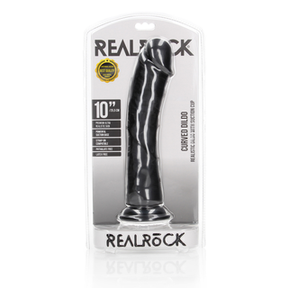 Realistisk Dildo med Sugpropp - Kurvad, 25,5 cm