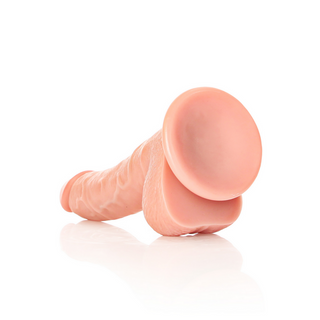 Realistisk Dildo Böjd med Bollar & Sugkopp - 18 cm