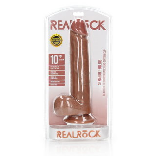 Realistisk Dildo med Kulor, Sugpropp & Rak - 25,5 cm
