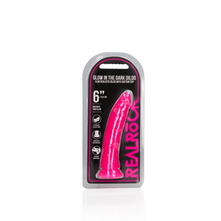 Självlysande Dildo med Sugpropp, 15.5 cm