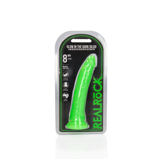 Realistisk Dildo, Självlysande, 20 cm, med Sugpropp