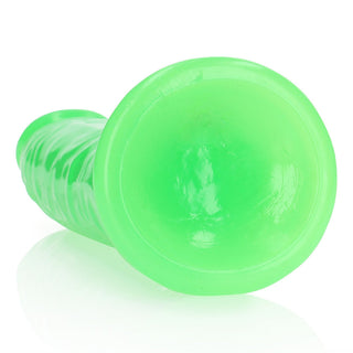 Självlysande Dildo med Sugpropp - 22,5 cm