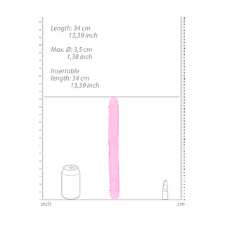 Realistisk Dubbel Dildo, 34 cm - TPE, Klar