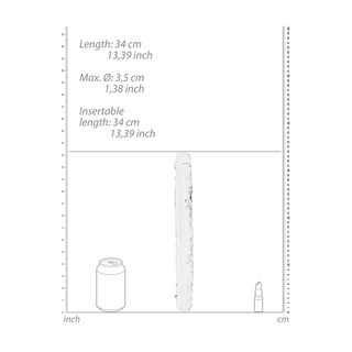 Realistisk Dubbel Dildo 34cm Klar - För Anal & Vaginal