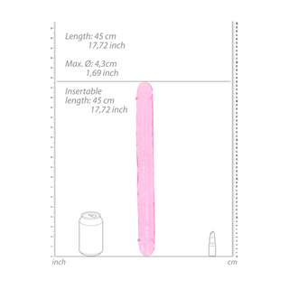 Realistisk Dubbel Dildo 45cm - Klar, Anal & Vaginal