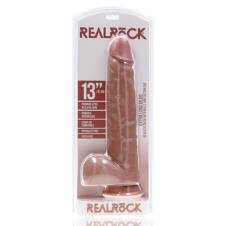 Realistisk Dildo, Kulor, Sugpropp, Extra Stor - Tan