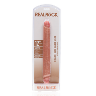 Dubbel Dildo Rak 12/30,5 cm - Hudfärg