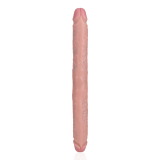 Dubbel Dildo Rak 35,6 cm Hudfärg Realistisk Penetration