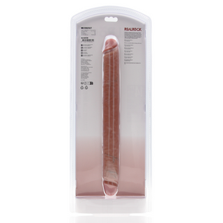 Slim Dubbel Dildo 14/35,6 cm - Tan