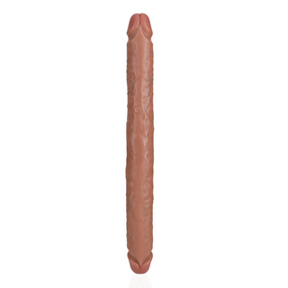 Slim Dubbel Dildo 14/35,6 cm - Tan