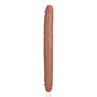 Slim Dubbel Dildo 14/35,6 cm - Tan
