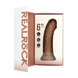 Vibrerande Dildo - Kurvad, Realistisk, Beige, 15.5 cm