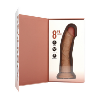 Vibrerande Dildo Kurvad, 20.5 cm, Tan