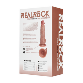 Vibrerande Dildo med Kulor, 18 cm - Tan
