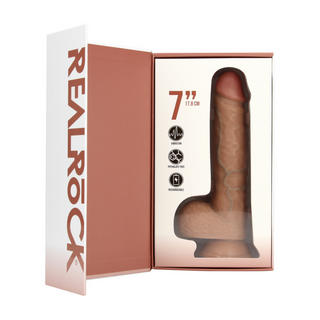 Vibrerande Dildo med Kulor, 18 cm - Tan