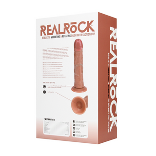 Vibrerande Roterande Dildo, 20.5 cm, Tan