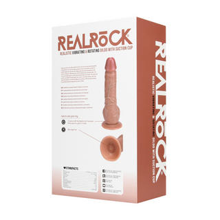 Vibrerande Roterande Dildo med Bollar - Tan 8/20,5 cm