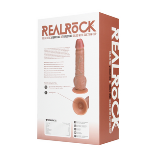 Vibrerande Stötdildo med Bollar, 20.5cm, Tan