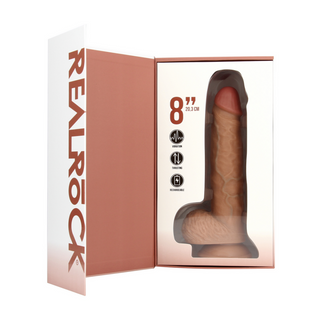 Vibrerande Stötdildo med Bollar, 20.5cm, Tan