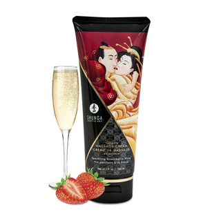 Ätbar Massagekräm Jordgubb, 200ml, Silkeslen, Röd