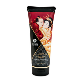 Ätbar Massagekräm Jordgubb, 200ml, Silkeslen, Röd