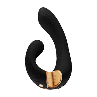Svart G-punktsvibrator Dubbelstimulering Silikon