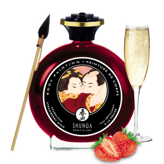 Ätbar Kroppsfärg Jordgubb Bubbel, Applikator, 100ml, Röd
