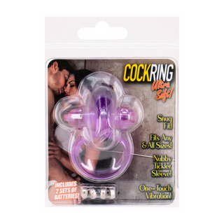 Vibrerande Cockring Kanin - Mjuk Jelly Material