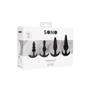 Buttplug Set - 4 Storlekar, Progressiv TPE