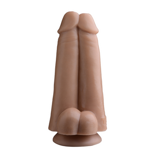 Dubbel Dildo med Sugkopp - Realistisk TPE Sexleksak
