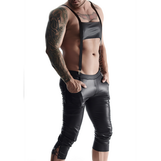3/4 Byxor Herr Bavarian Stil XXL Wetlook Avtagbar Bak